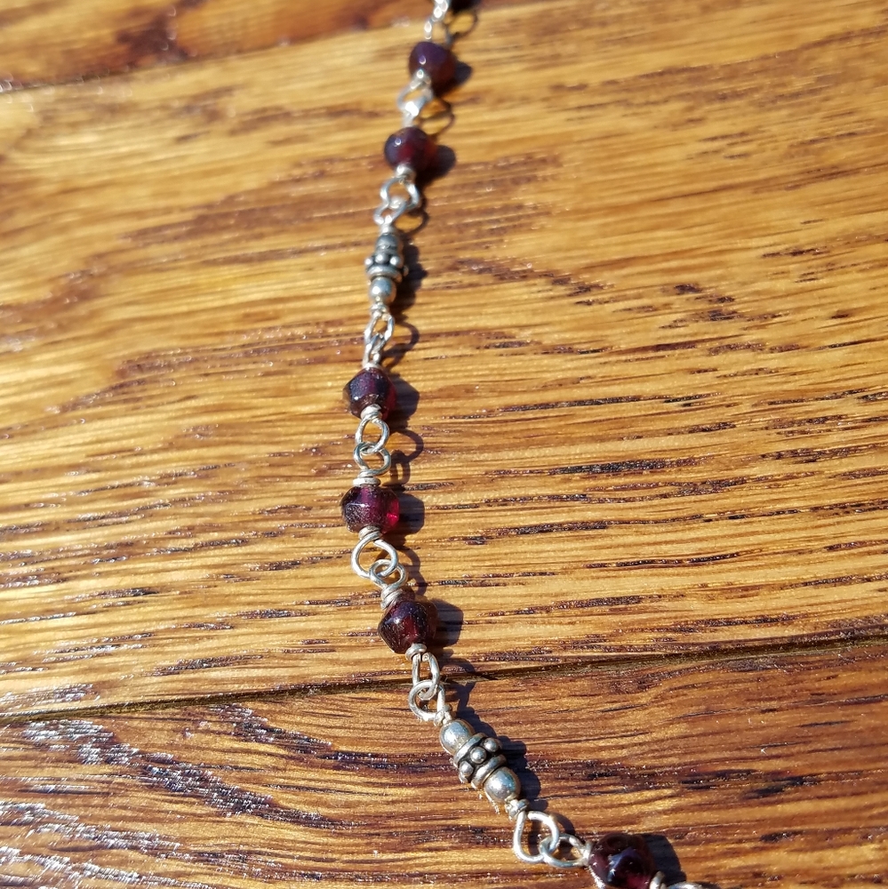 Silpada Garnet and Sterling Silver Chain Necklace